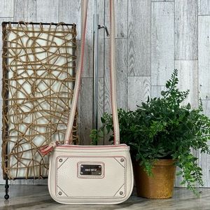 NINE WEST - Mini 3 Component Crossbody Bag Two Top Zip Closures Middle Pocket